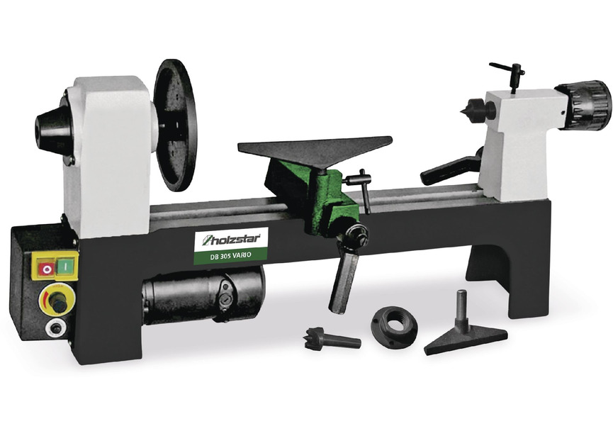 Pack tour à bois 200x305mm + mandrin 4 mors 100 mm + jeu 8 burins + mandrin à couronne + arbre Holzstar - 2