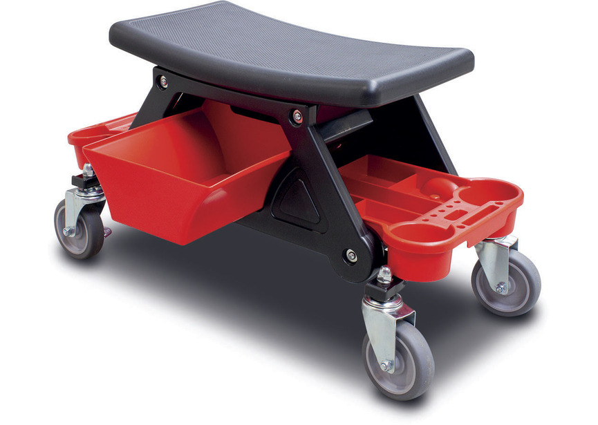 Cric rouleur montée rapide 3T avec chandelles, chariot et tabouret d’atelier MW Tools - 3