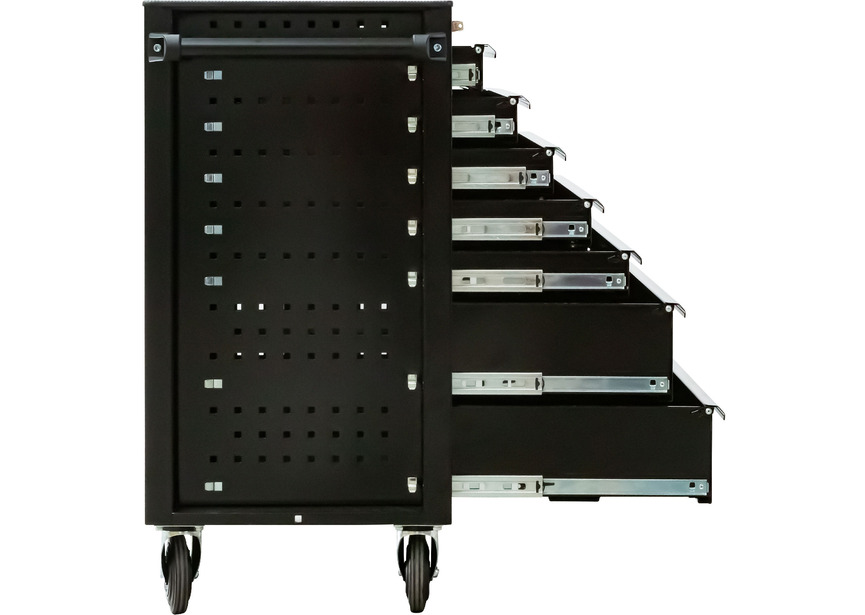 Servante d'atelier 7 tiroirs noire extra large 1135 mm avec verrouillage intégré dans la poignée roues ø125 mm MW Tools - 5