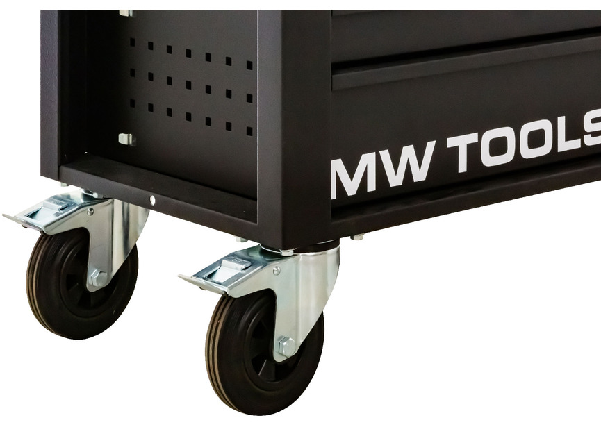Servante d'atelier 15 tiroirs noire XXL 1415 mm robuste en acier soudé verrouillable roues ø125 mm MW Tools - 3
