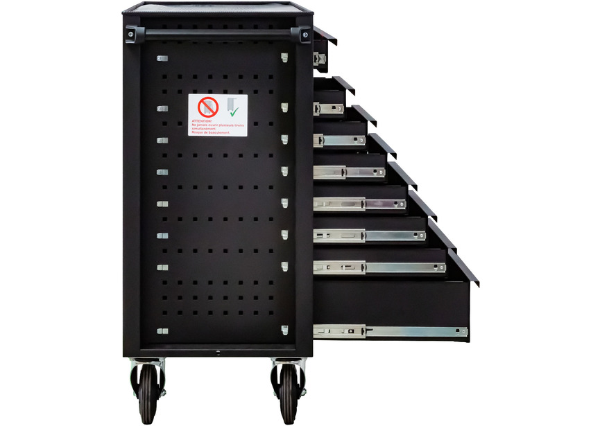 Servante d'atelier 15 tiroirs noire XXL 1415 mm robuste en acier soudé verrouillable roues ø125 mm MW Tools - 5