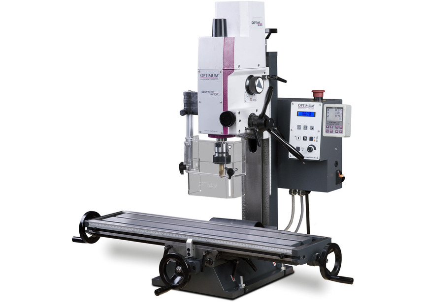 Perceuse-fraiseuse X 480 Y 175 mm Z 280 mm CM2/M10 0,75 kW 230V table longue affichage digital avec accessoires Optimill - 2