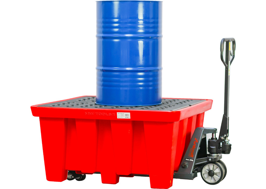 Bac de rétention en PE 1300x1300x660mm - avec grille - cap. 600lt MW Tools - 4