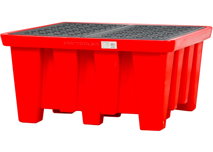 Bac de rétention en PE 1300x1300x660mm - avec grille - cap. 600lt MW Tools - 3