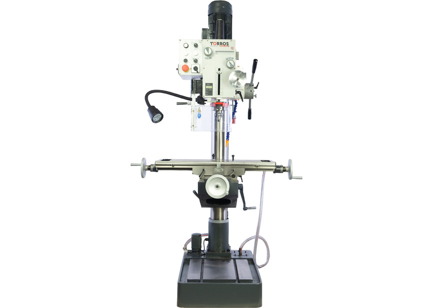 Perceuse-fraiseuse à colonne percer jusque ø 32 mm CM4/M16 1,5 kW 400V table croisée pompe avec les accessoires essentiels Torros - 14