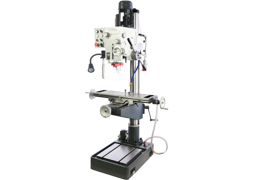 Perceuse-fraiseuse à colonne percer jusque ø 32 mm CM4/M16 1,5 kW 400V table croisée pompe avec les accessoires essentiels Torros - 16