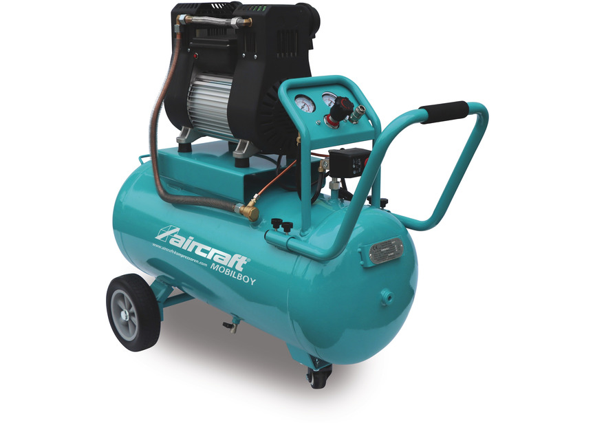 Compresseur mobile silencieux sans huile cuve 90 L 1,55 kW / 2,10 Ch 320 L/min 8 bars 230V Aircraft