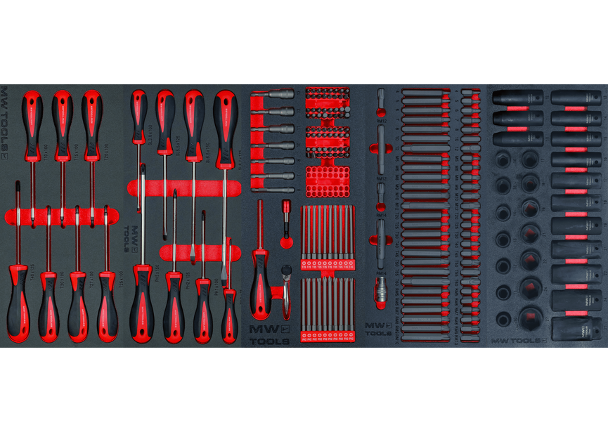 Servante d'atelier complète large, robuste avec coffre EV XL 567 outils MW Tools - 6