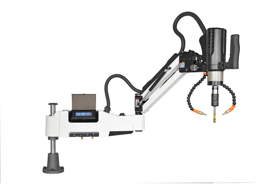 Bras de taraudage électrique M6 à M24 écran tactile PLC servo 1,2 kW 230V  système de soufflage et lubrification auto MW-Tech - 2