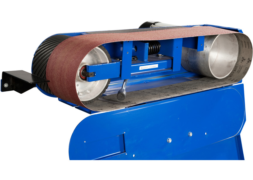 Ponceuse à bande pour métaux 75x2000 mm 18-36 m/s 3/4 kW 400V arrêt d'urgence avec aspiration intégrée Metallkraft - 6