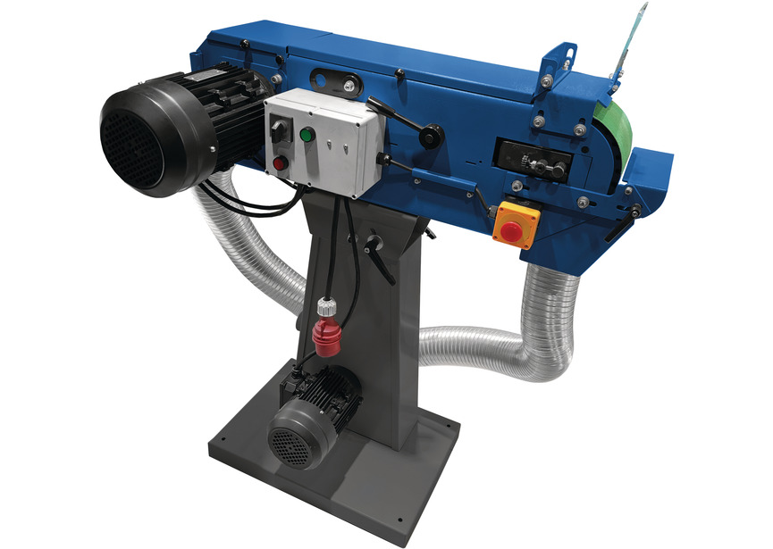 Ponceuse à bande pour métaux 75x2000 mm 18-36 m/s 3/4 kW 400V arrêt d'urgence avec aspiration intégrée Metallkraft - 2