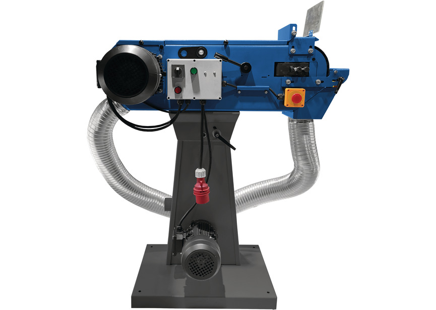 Ponceuse à bande pour métaux 75x2000 mm 18-36 m/s 3/4 kW 400V arrêt d'urgence avec aspiration intégrée Metallkraft - 3