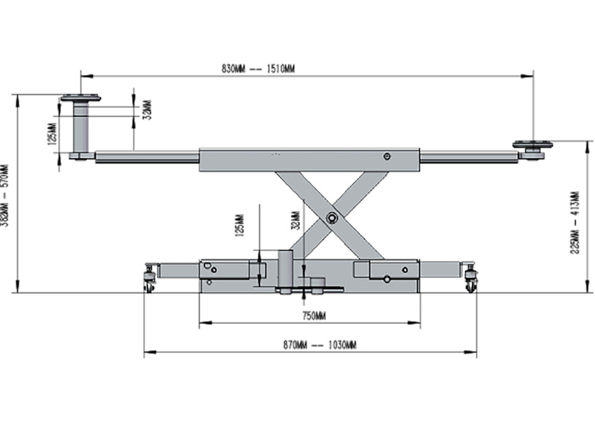 Cric mobile 2T manuel pour pont 4 colonnes MW Tools - 10