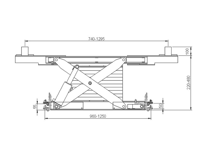 Cric mobile 3T hydropneumatique pour pont 4 colonnes MW Tools - 9