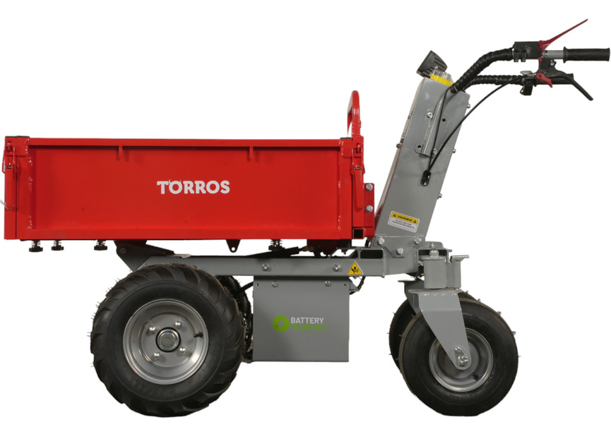 Mini dumper électrique 500kg 211L plateau basculant par vérin cloison amovible batterie 48V / 32Ah Torros - 3
