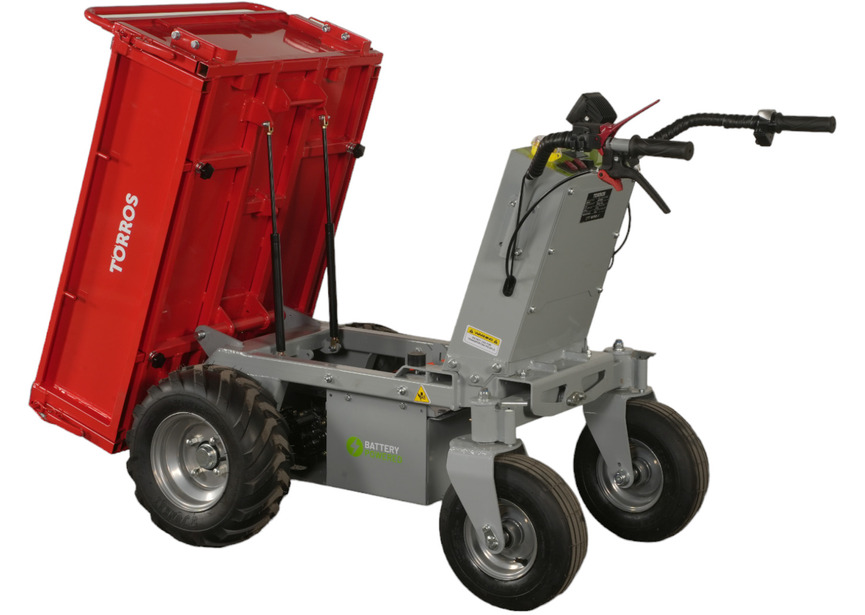 Mini dumper électrique 500kg 211L plateau basculant par vérin cloison amovible batterie 48V / 32Ah Torros - 4
