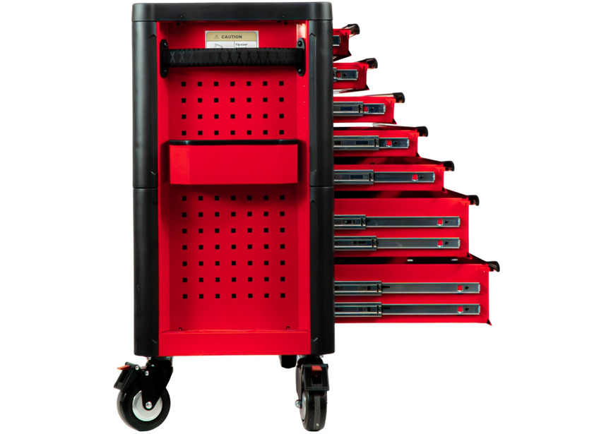 Servante d'atelier 7 tiroirs rouge et noire extra large 960 mm finition haute qualité avec plan de travail en acier inoxydable MW Tools - 3