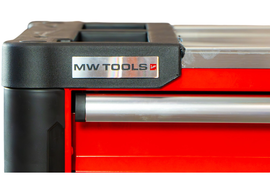 Servante d'atelier 7 tiroirs rouge et noire extra large 960 mm finition haute qualité avec plan de travail en acier inoxydable MW Tools - 7