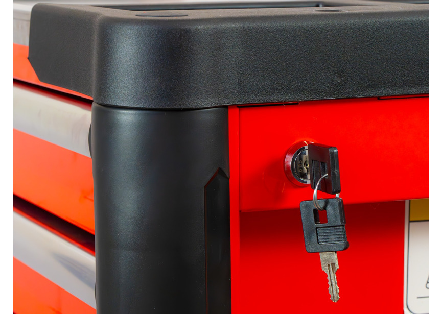 Servante d'atelier 7 tiroirs rouge et noire extra large 960 mm finition haute qualité avec plan de travail en acier inoxydable MW Tools - 10