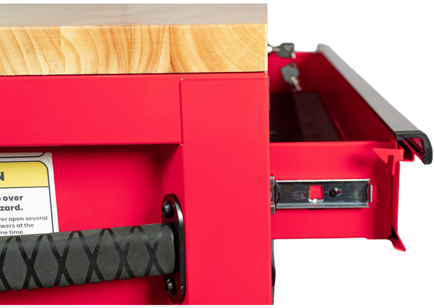 Servante d'atelier double 16 tiroirs type MEGA 2150 mm de large avec 6 grandes roues ø200 mm MW Tools - 4