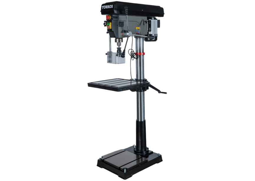 Perceuse à colonne professionnelle jusque ø 32 mm CM4 1,5 kW 400V + étau de perçage jeu de boulons jeu mêches aérosol Torros - 2