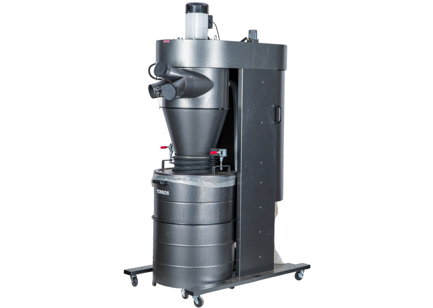 Aspirateur à copeaux et poussières bois cyclonique et auto nettoyant 2850 m³/h 3 kW 230 V Torros