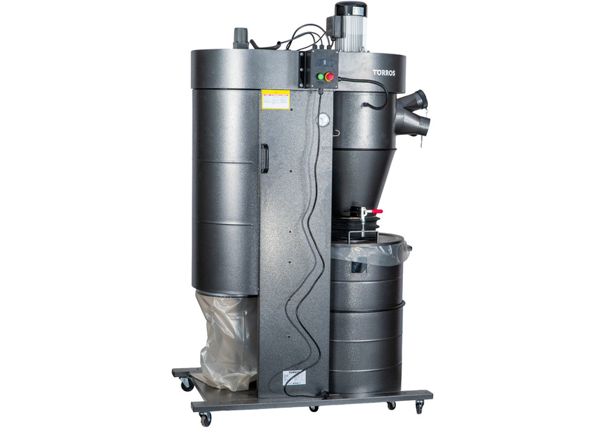 Aspirateur à copeaux et poussières bois cyclonique et auto nettoyant 2850 m³/h 3 kW 230 V Torros - 4