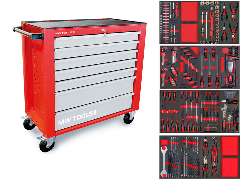 Servante d'atelier complète STARTER 212 outils MW Tools