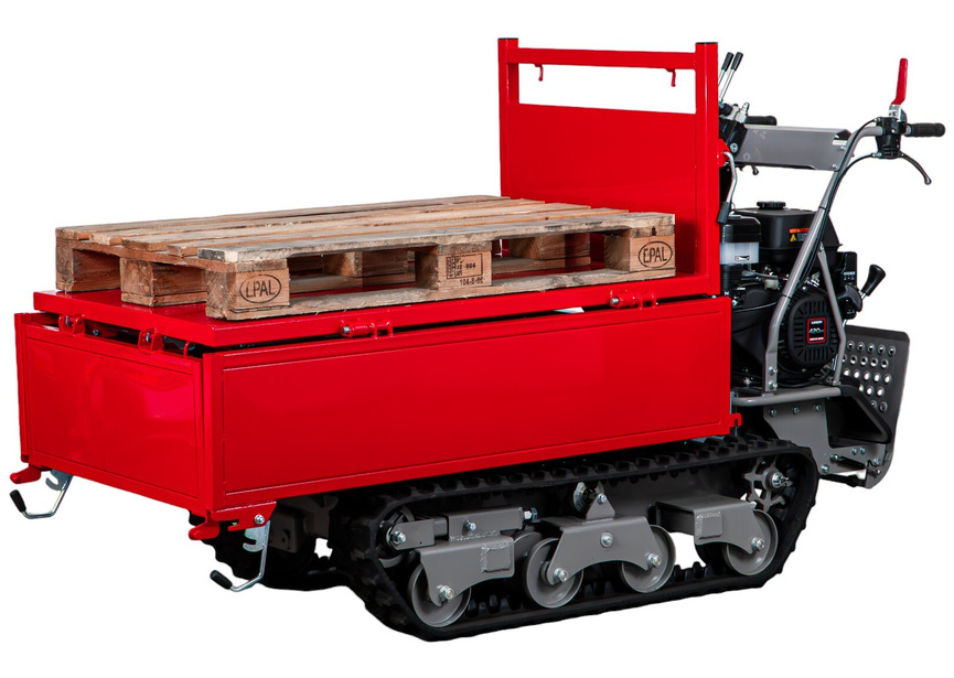 Minidumper à chenilles avec élévateur à ciseaux hydraulique benne plateau 800kg 13CH 6+2R vitesses démarrage électrique Torros - 7