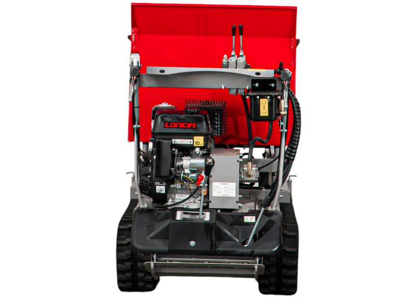 Minidumper à chenilles avec élévateur à ciseaux hydraulique benne 800kg 13CH 6+2R vitesses démarrage électrique Torros - 6