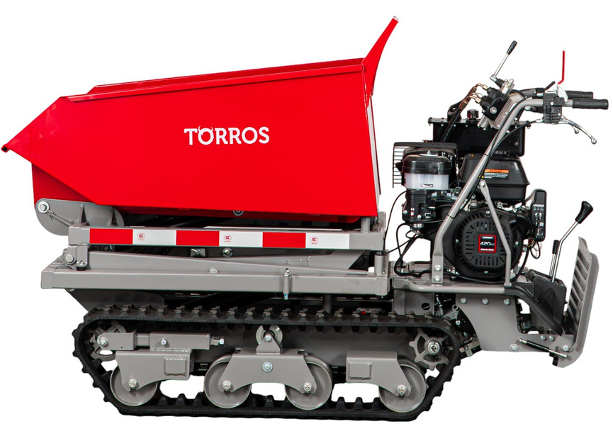 Minidumper à chenilles avec élévateur à ciseaux hydraulique benne 800kg 13CH 6+2R vitesses démarrage électrique Torros - 7