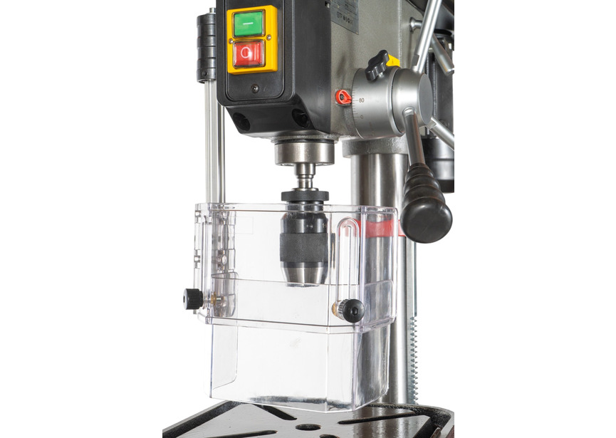 Perceuse à colonne professionnelle jusque ø 20 mm CM2 600W 230V + étau de perçage jeu de boulons jeu mêches aérosol Torros - 8