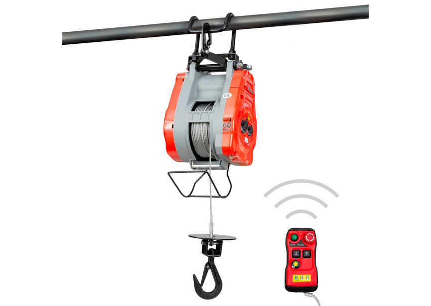 Palan électrique à câble 490kg 30m 2,8 kW 230 V vitesse variable télécommande SANS fil qualité industrielle 230V MW Tools